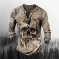 thumbnail image 4 of ORUYROP T-Shirt Rétro Cool à Motif Crâne pour Hommes, Manches Longues, Mode (D,m), 4 of 5