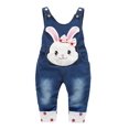 thumbnail image 1 of KIDSCOOL SPACE Baby 3D Bunny Cartoon Soft Cotton Knitted Jeans Overalls 4T, 1 of 6