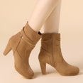 thumbnail image 2 of Unique Bargains Bottes à Talons Hauts Plateforme à Fermeture Éclair à la Cheville pour Femmes, 2 of 7