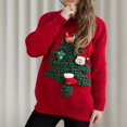 thumbnail image 5 of TIMIFIS Uglys Christmas Sweaters pour Femmes Automne Manches Longues Mignon Renne Arbre de Noël Imprimé Col Rond Chandail Hauts Décontractés Hiver Extensible Chandail Tricoté, 5 of 5