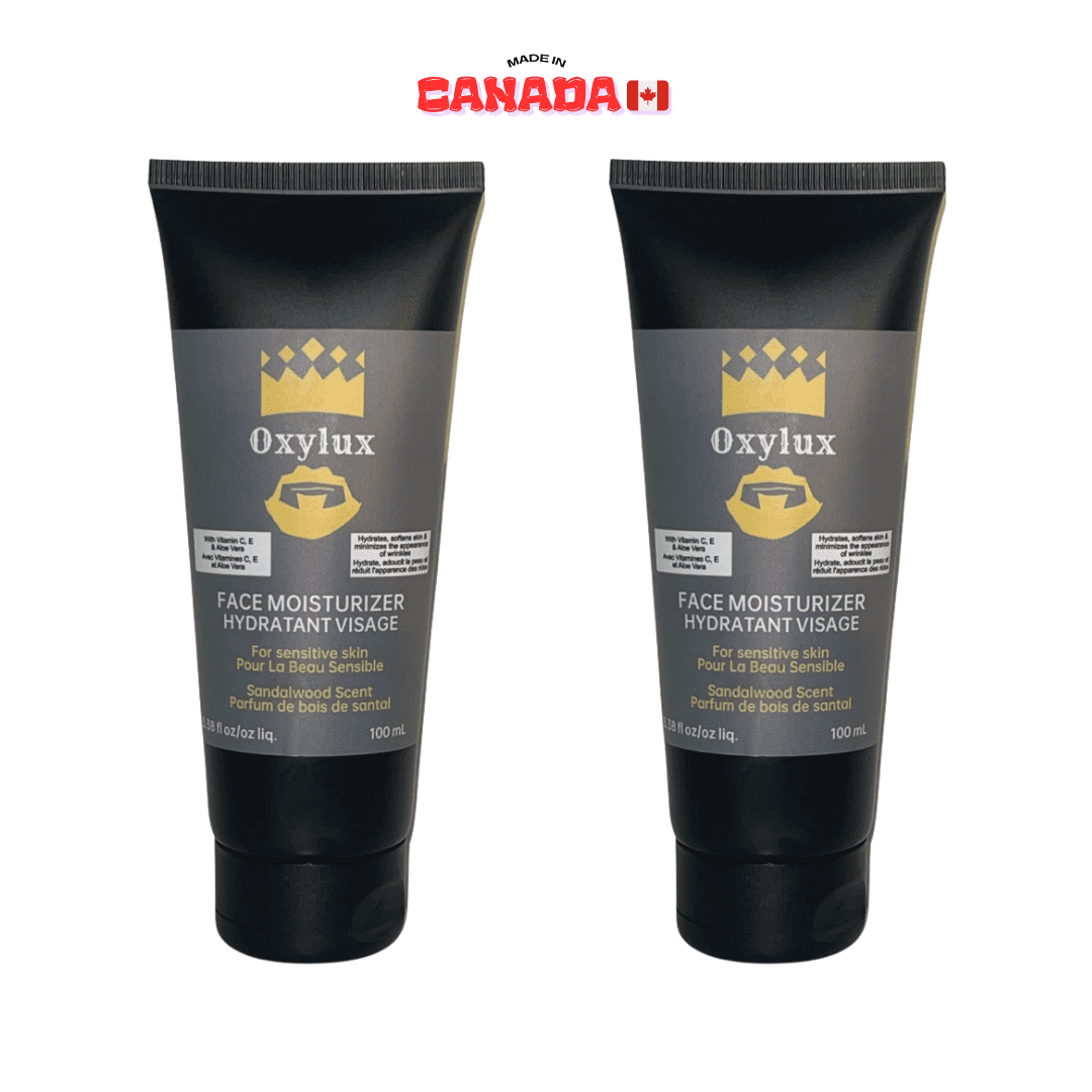 Oxylux Face Moisturizer for Men, Face cream with Vitamin C, E, and Aloe Vera, All-in-one Sandalwood Face and Body Moisturizer for Men 100ml (2 Packs)