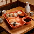 thumbnail image 1 of Todaioua Assiette à Dumplings Style Japonais avec Plateau à Trempette, Plat de Service en Plastique Réutilisable pour Sushi, Assiette à Compartiments Divisés pour Collations hors-D'œuvre, Vaisselle de Fête Style Bento pour la Maison, la Cuisine et la Salle à Manger, 1 of 6