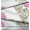 thumbnail image 3 of Soimoi Polyester Crepe Fabric Paisley,Leaves & Floral Mandala Block Print Fabric by The Yard 52 Inch Wide, 3 of 3