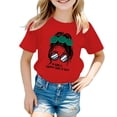 thumbnail image 1 of Hauts de Danse pour Enfants Filles T-Shirt pour Enfants Manches Longues Enfant Filles Mignon Graphique Imprimé Col Rond T-Shirt à Manches Courtes Été Décontracté T-Shirt Hauts, 1 of 5