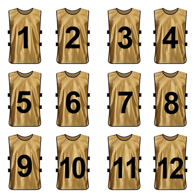 TOPTIE Ensembles de 12 Gilets d'Entraînement Vierges, Chasubles de Soccer