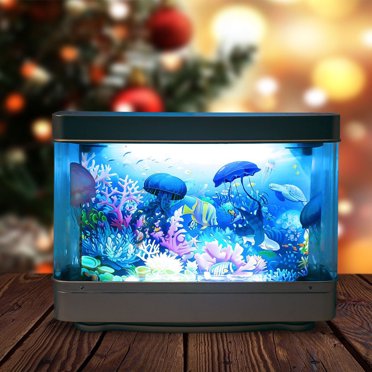 Jellyfish Lamp under $5! CQCYD Jellyfish Fish Lamp Decor Fake Tank, Moving Aquatic Sensory Night Light, Artificial Aquarium Decor, Soothing Blue Light for Home Office