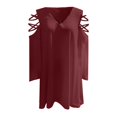 thumbnail image 4 of CEHVOM Blouse Décontractée à Manches Longues Unie Col en V Mode Été pour Femmes, 4 of 6