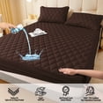thumbnail image 1 of Cagogo under $5 Waterproof Bed Sheet, Waterproof Mattress Protector, Non Slip Fitted Bed Sheet, Full Coverage Mattress Cover, Soft Breathable Bedding Protection, Queen Size Mattress Encasement, 1 of 6