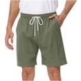 thumbnail image 1 of Plebaso Summer Men's Casual Shorts Drawstring Lightweight Shorts Plain Elastic Waist Short Pants for Men, 1 of 6