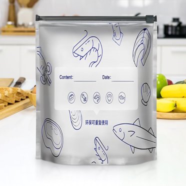 Birdeem Food Storage Bags with Aluminum Foil, Airtight Ziplock Closure for Refrigerator and Freezer Use, Freezer Safe Bags to Keep Food Fresh, 10 Pack Sealing Bags for Vegetables Meats Snacks