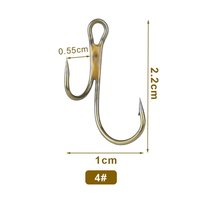 Bgsha 20pcs Double Fishing Hook High Steel Golden Barbed Hook Zander Fishhooks