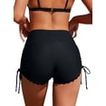 thumbnail image 3 of Gupgi Women Swim Shorts Solid Color High Waist Drawstring Slim Bottoms Swimming Trunks Summer Board Shorts, 3 of 6