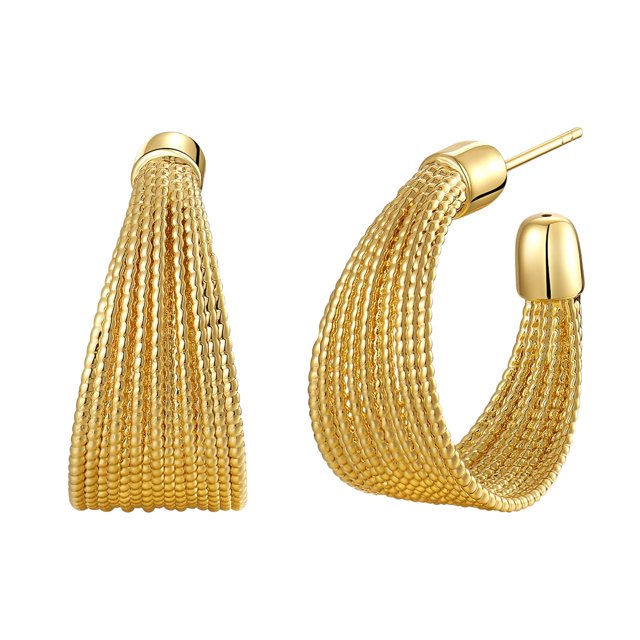 HOARBOEG Ladies Fashion Golden Half Geometric Earrings Jewelry Gift Mother's Day Jewelry
