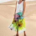 thumbnail image 2 of TJAZFJPA Robe à Manches Longues pour Invitée de Mariage Mode Femme Col Rond Décontractée Imprimé Pissenlit 3D Sans Poignets Poche Longue Robe Débardeur Robe Décontractée Robes Africaines pour Femmes Robe Serviette, 2 of 6