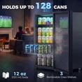 thumbnail image 4 of HOMCOM Beverage Refrigerator, 128 Can Mini Fridge with Glass Door, Black, 4 of 10