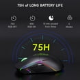 thumbnail image 3 of FFN Wireless Gaming Mouse ,Colorful 9 Backlight,16000 DPI,75H Battery Standby,3 Mode USB-C/2.4G/Dual Bluetooth 5.0 Portable Rechargeable Gaming Mice for PC/PS5/Mac Computer and Laptop/Tablet-Black, 3 of 19