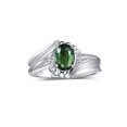 thumbnail image 1 of RYLOS Rings for Women Sterling Silver Swirl Z Ring 7X5MM Oval Gemstone &  Diamond Rings September Green Sapphire Jewelry Size 9, 1 of 7