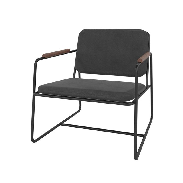 Manhattan Comfort Fauteuil d'Appoint Bas en Cuir PU 2.0 Noir Whythe