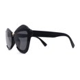 thumbnail image 4 of Womens Angry Eyebrow Line Exposed Lens Cat Eye Sunglasses All Black, 4 of 4