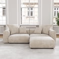 thumbnail image 3 of The Magic Home Canapé d'Angle Convertible Modulable 2 Places en Velours Côtelé Beige,, 3 of 10