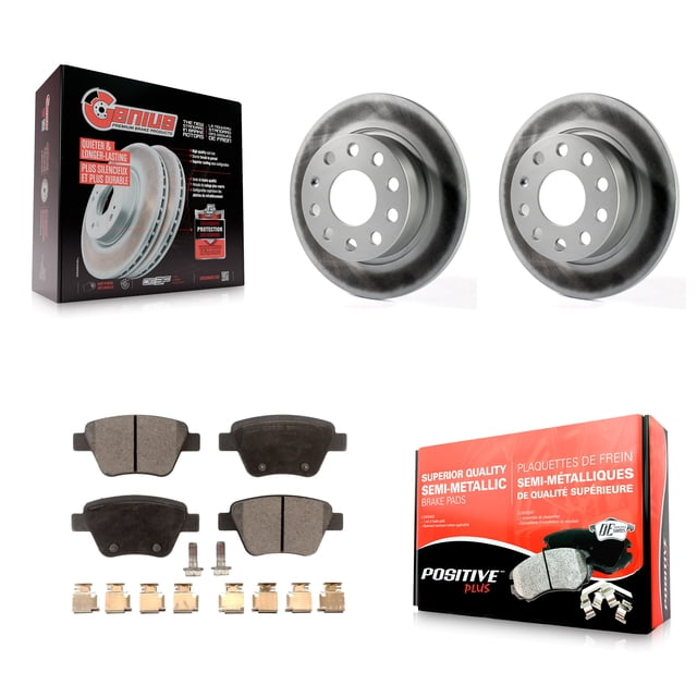 Transit Auto Rear Coated Disc Brake Rotors and Semi-Metallic Pads Kit for Car Volkswagen Jetta Eos Audi A3 GTI KGF-101514