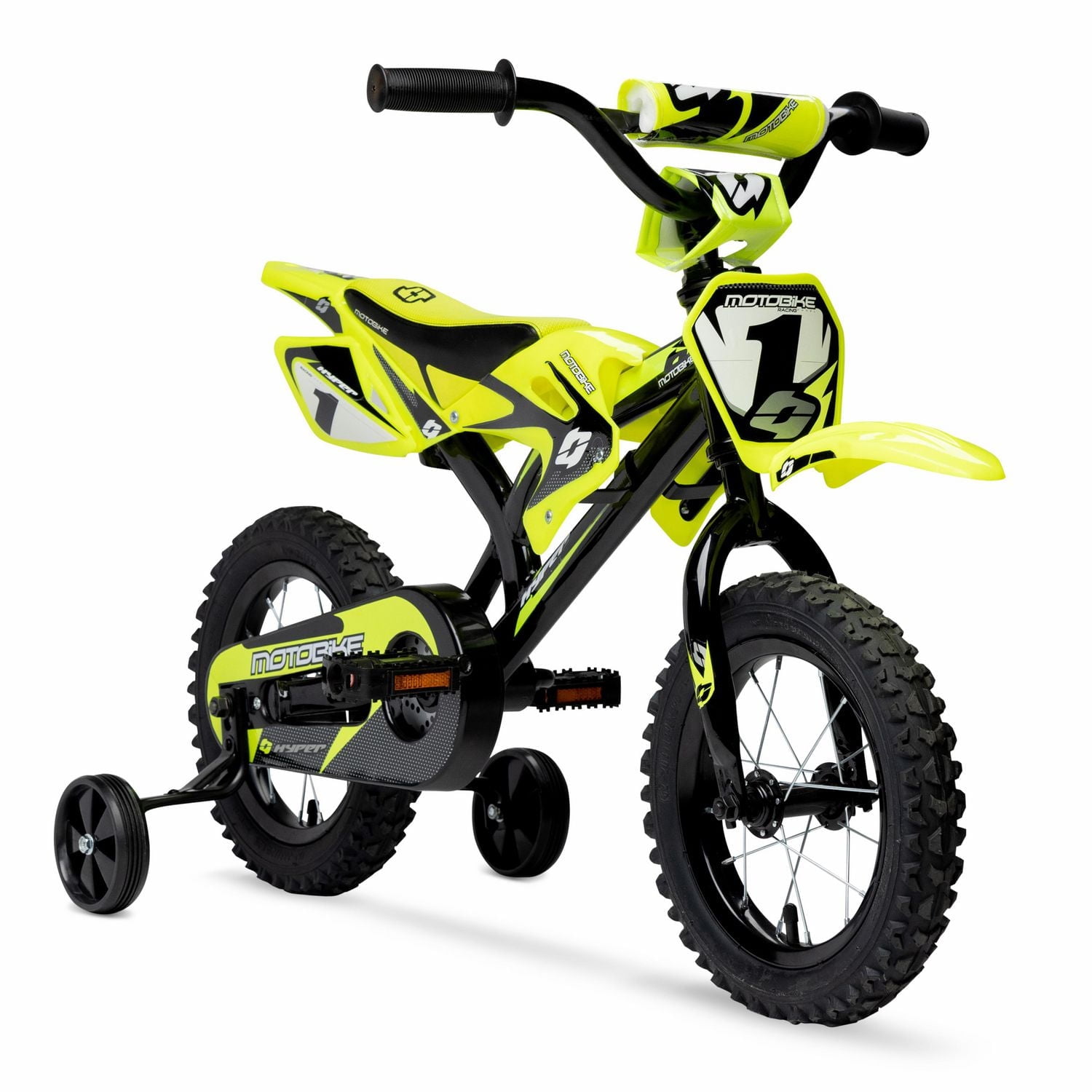 Hyper Bicycles 12" Motobike for Kids, Yellow