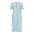 thumbnail image 4 of Babysbule Liquidation Robes d'Été pour Femmes, Mode Femmes Décontractée Ample Imprimé Papillon Col en V Manches Mi-Longues Boutons Poches Robe Longue, 4 of 6