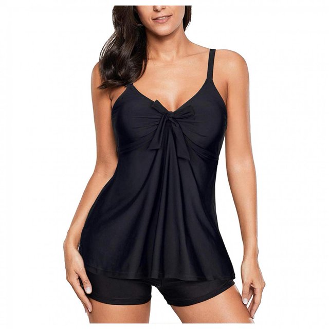 Pisexur Women Tankini Swimsuits with Boy Shorts Ladies Tummy Control Two Piece Bathing Suits Ruffle Swim Tank Top Swimwear - Swimsuit for Women Two Piece