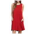 thumbnail image 2 of EGNMCR Robes d'Été pour Femmes Plage Fête Robe d'Été Sans Manches Décontractée Ample Poches Robe Débardeur, 2 of 6
