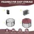 thumbnail image 4 of Yiwa Heavy Duty Outdoor Dog Kennel Offers a Spacious Foldable Design With a Hexagonal Metal Structure, Lockable Gate For Safety, And a Weatherproof Canopy Roof, Suitable For Pets In Backyards, 4 of 8