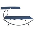 thumbnail image 2 of vidaXL Outdoor Lounge Bed with Canopy and Pillows Blue, 2 of 5