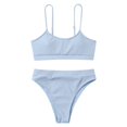 thumbnail image 2 of ylioge Womens Two Piece Swimsuits Tankini Ribbed Built in Removeable Bras Bikini Bathing Suits Ladies Solid High Waisted Swimsuit, 2 of 6
