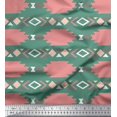 thumbnail image 1 of Soimoi Green Heavy Canvas Fabric Aztec Geometric Print Sewing Fabric Yard 58 Inch Wide, 1 of 3