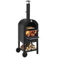 thumbnail image 3 of Patiojoy 2 Layer Steel Pizza Oven Wood Fire Pizza Grill Maker with Waterproof Cover&Pizza Stone for Outdoor, 3 of 7