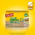 thumbnail image 3 of Glad Sacs à Cordon 100 % Compostables - Petits 10 Litres - Cordon, 30 Sacs à Déchets Compostables - Non Parfumés, 3 of 8
