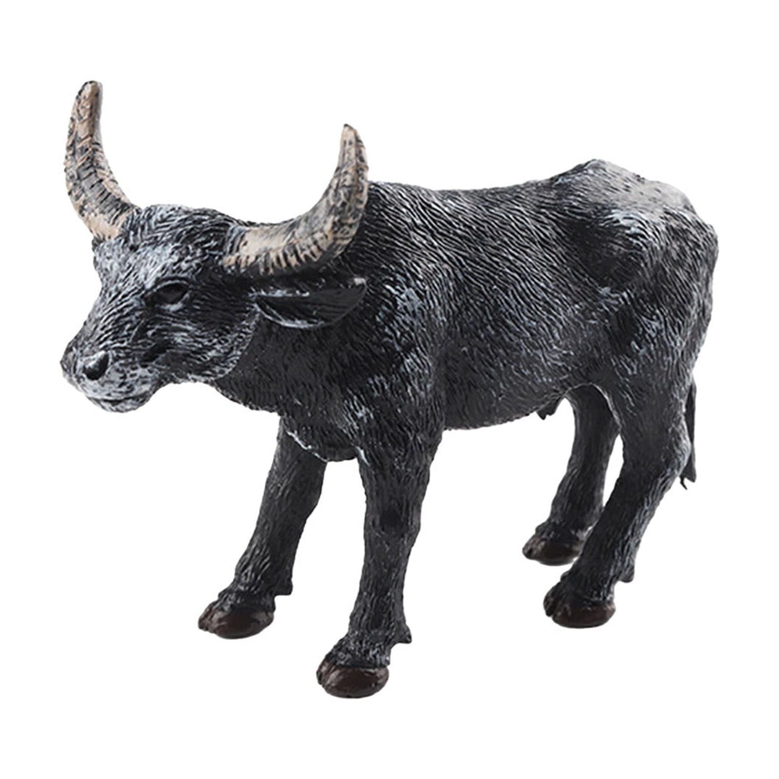 QIPOPIQ Simulation Wild Animal Model Big Black Buffalo Toy Doll