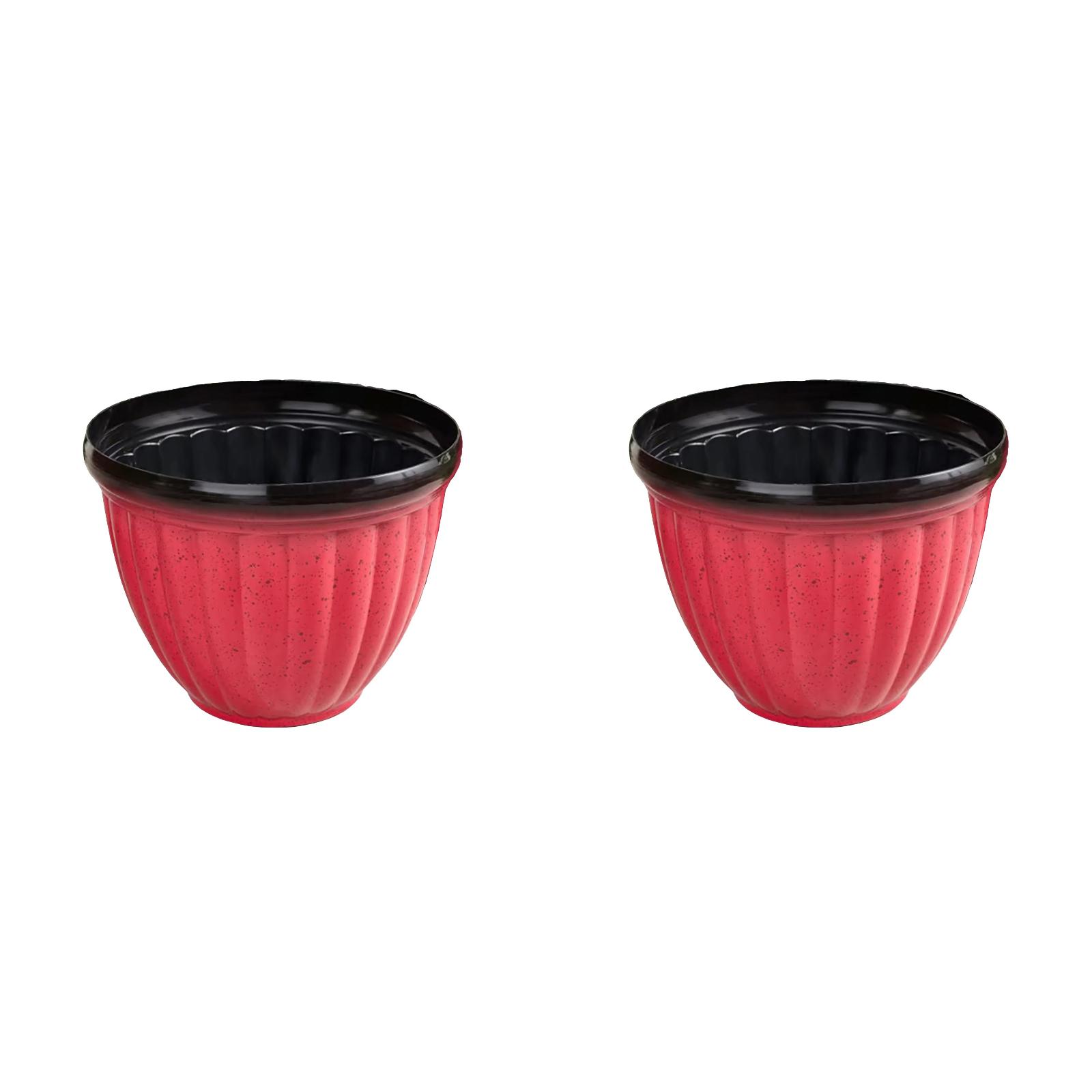 3.94 Inch Small Flower Pots Plastic Planters - 3D Textured Outdoor Indoor Garden Pots with Drain Holes - Weather-Resistant Lightweight Plant Containers for Porch Patio Deck Windowsill Decor