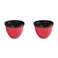 thumbnail image 1 of 3.94 Inch Small Flower Pots Plastic Planters - 3D Textured Outdoor Indoor Garden Pots with Drain Holes - Weather-Resistant Lightweight Plant Containers for Porch Patio Deck Windowsill Decor, 1 of 5