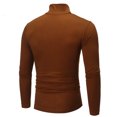 thumbnail image 2 of Chandails à Col Roulé pour Hommes à Manches Longues Col Roulé pour Hommes à Manches Longues Couleur Unie Extensible Coupe Ajustée Haut de Base Blouse, 2 of 6