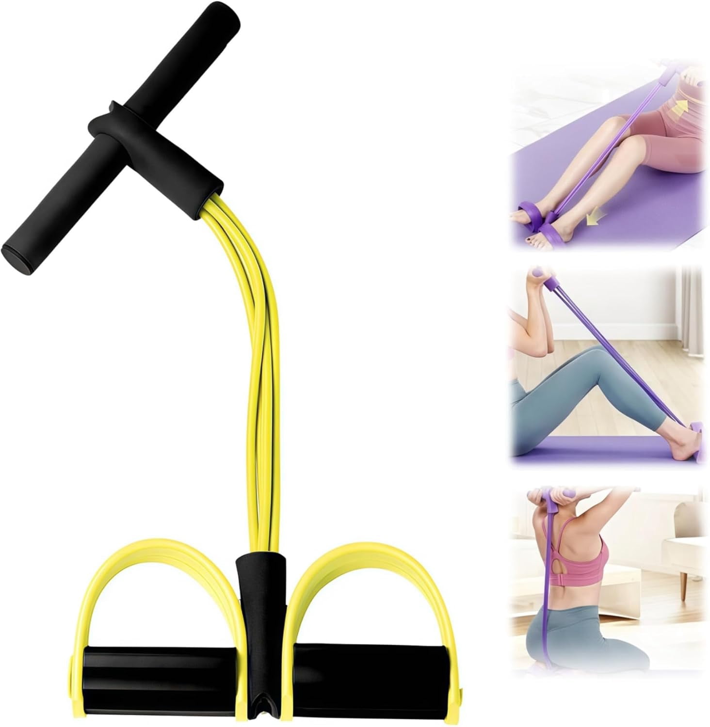 21 Fitness Resistance Bands - 4 Tube Pedal Ankle Puller, Yoga Handle Bands Exerciser Multifunction Trainer Tension Rope, Multifunctional Exercise Stretch Bands