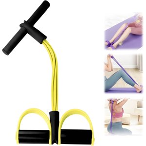 21 Fitness Resistance Bands - 4 Tube Pedal Ankle Puller, Yoga Handle Bands Exerciser Multifunction Trainer Tension Rope, Multifunctional Exercise Stretch Bands