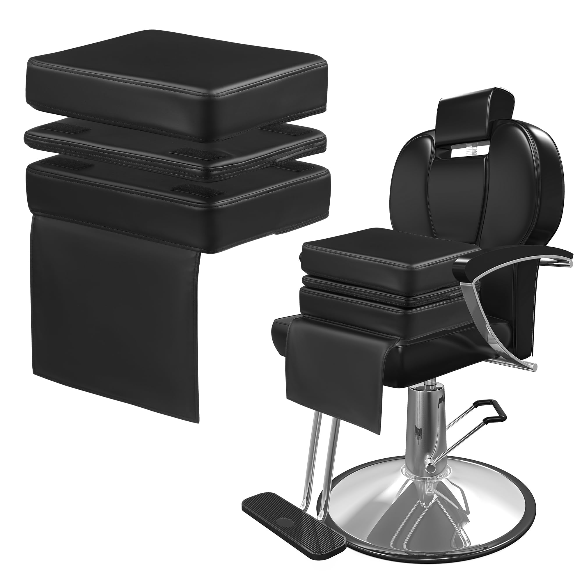 HOMBYS Adjustable Salon Booster Seat for Kids Leather Children Cushion for Barber Chair, Cushion for Styling Chair, Different Heights are Adjustable to fit Children from