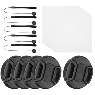 Unique Bargains 52mm Lens Cap Set, 5Pack Sides Pinch Snap Camera Lens Cover, Black