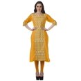 thumbnail image 2 of Moomaya Kurti Imprimée pour Femmes, Kurta Tunique Longueur Genou, Hauts à Col en V, Robe Grande Taille, 2 of 6