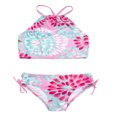 thumbnail image 1 of 2Pcs Kids Girl Tie Dye Bikini Set Fish Scale Ruffle Halter Swimsuit Toddler One Shoulder Bathing Suit Summer Outfits Set, 1 of 6