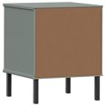 thumbnail image 5 of vidaXL Table de Chevet avec Pieds en Métal Gris Bois Massif Pin OSLO, 5 of 5