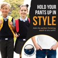thumbnail image 4 of Kids Elastic Adjustable Strech Belt With Silver Square Buckle - Navy Blue, 4 of 4