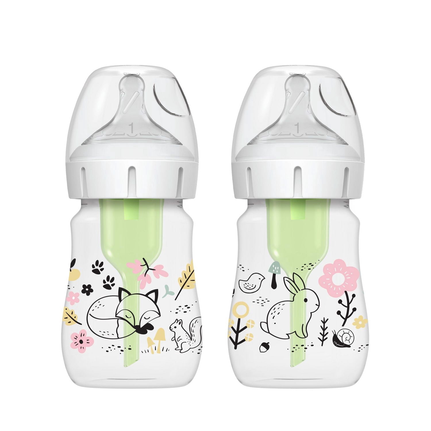 Dr. Brown's Natural Flow Anti-Colic Options+ Wide-Neck Baby Bottle Woodland Designs, 2x5oz Bottles