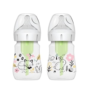 Dr. Brown's Natural Flow Anti-Colic Options+ Wide-Neck Baby Bottle Woodland Designs, 2x5oz Bottles