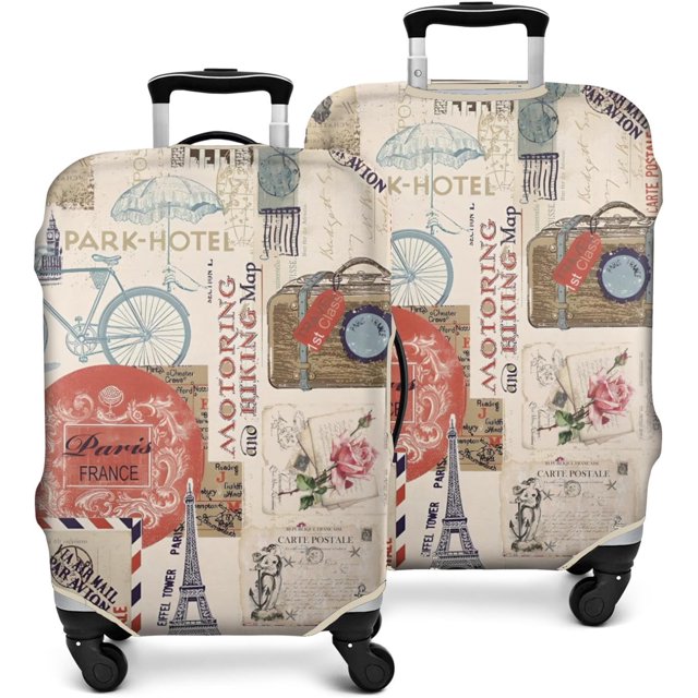 Travel Luggage Cover Suitcase Protector Fits 18-32 Inch Luggage Wheel Covers Patterned Travel Related Items Flower Luggage Protector Elastic Luggage Anti-scratch Suitcase Cover M